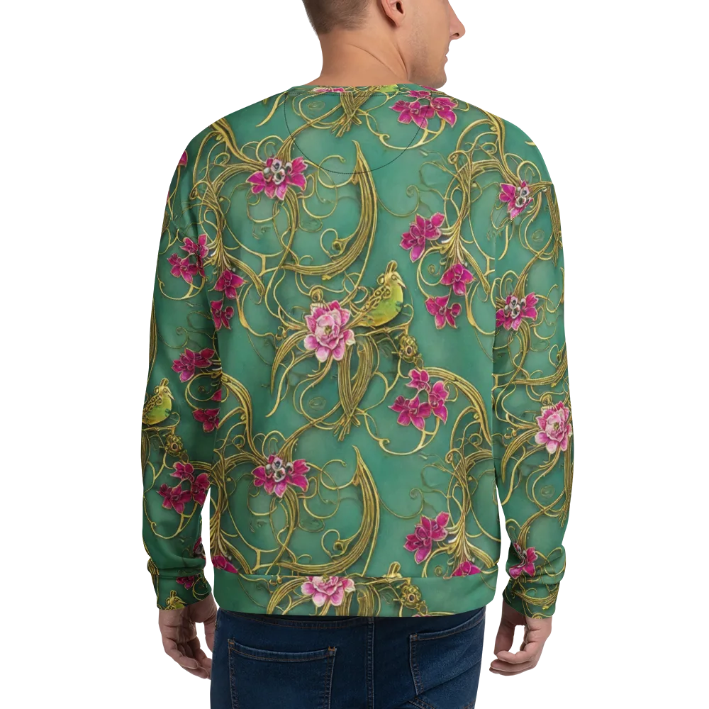 Verdigris Aviary on Sweatshirt — Back