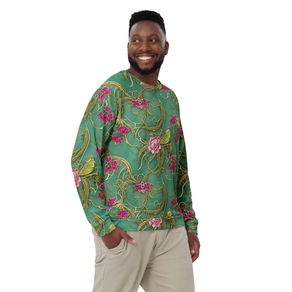 Verdigris Aviary on Sweatshirt — Front