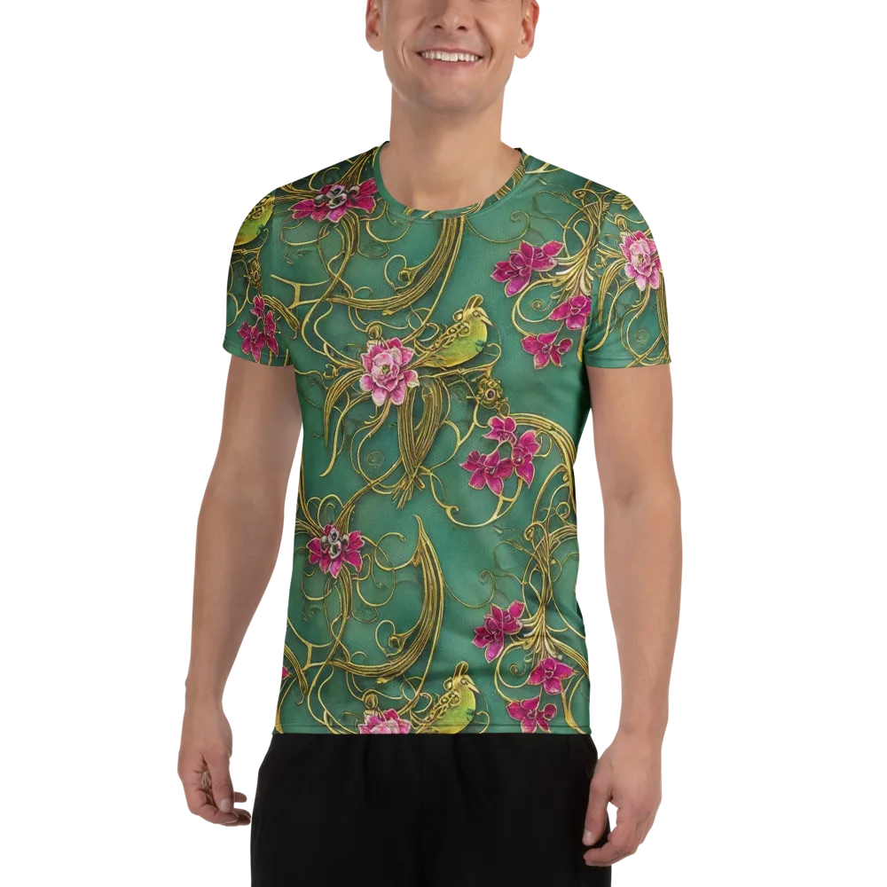Verdigris Aviary on Men's Athletic T-Shirt — Front