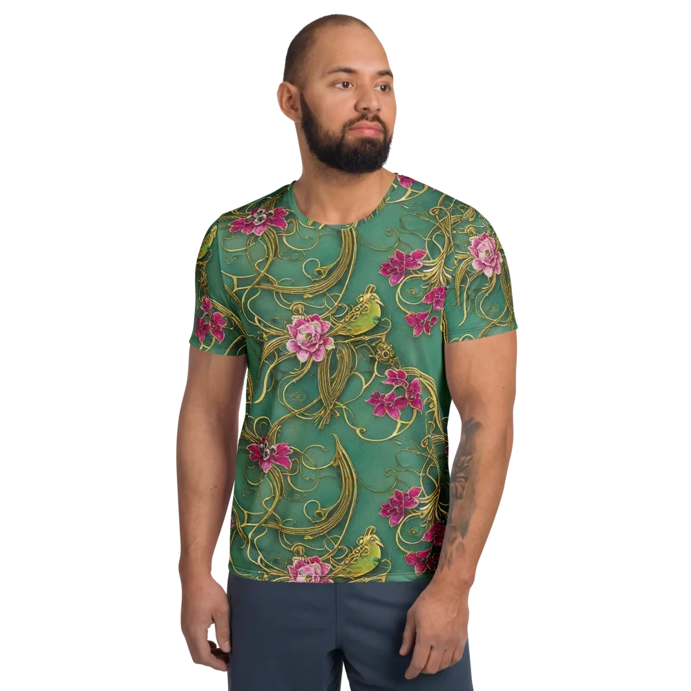 Verdigris Aviary on Men's Athletic T-Shirt — Front