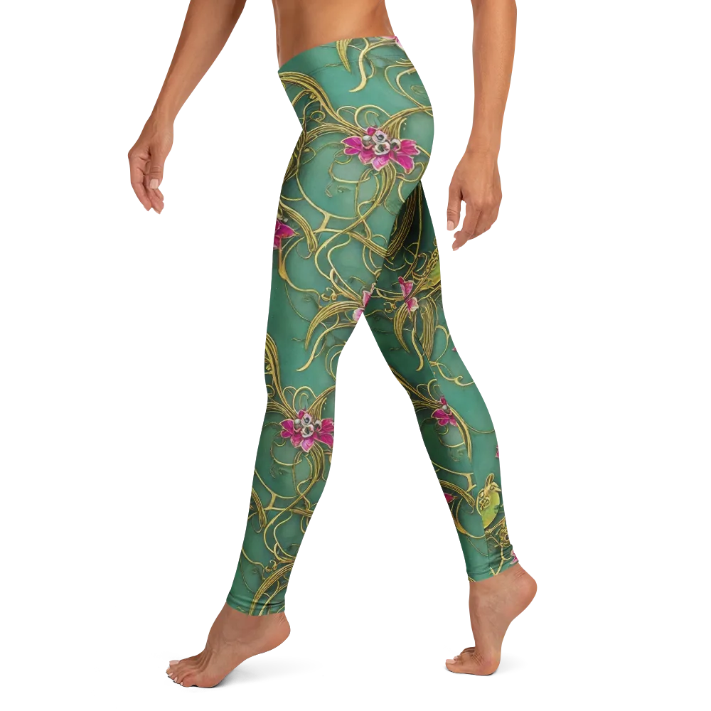 Verdigris Aviary on Leggings — Left