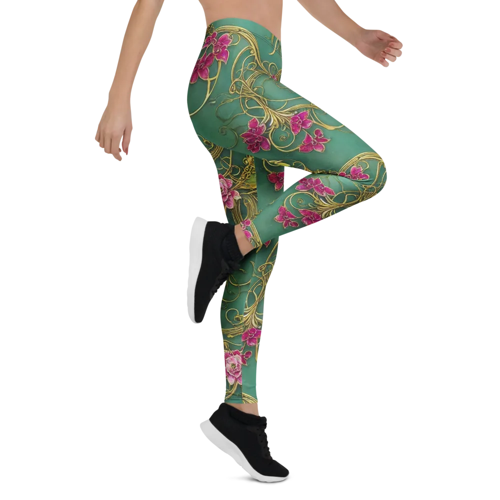 Verdigris Aviary on Leggings — Right