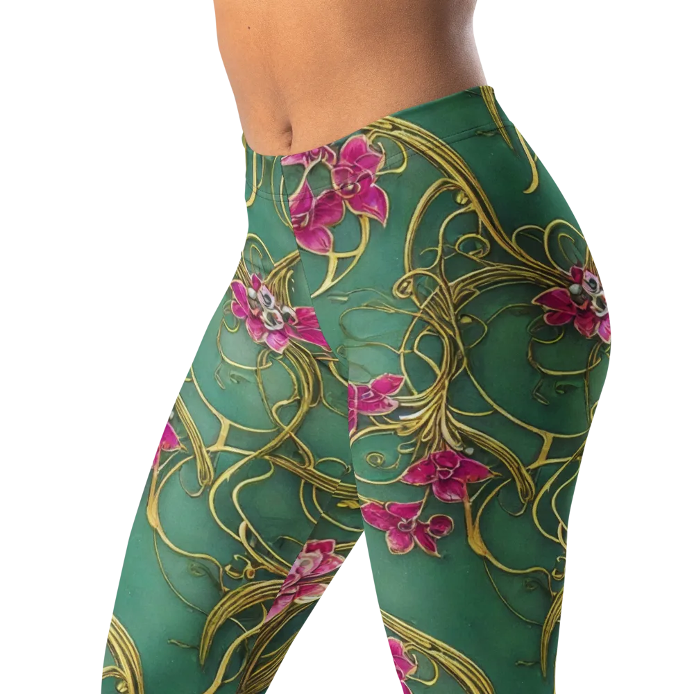 Verdigris Aviary on Leggings — Left Front