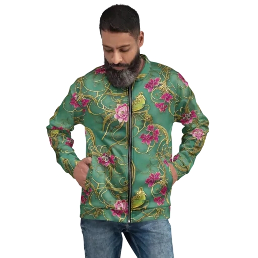 Verdigris Aviary on a Bomber Jacket