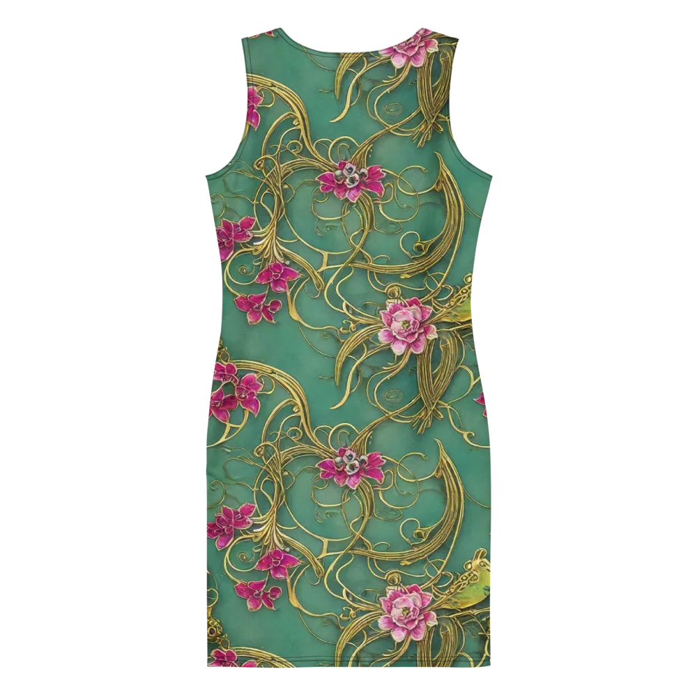 Verdigris Aviary on Bodycon Dress — Back