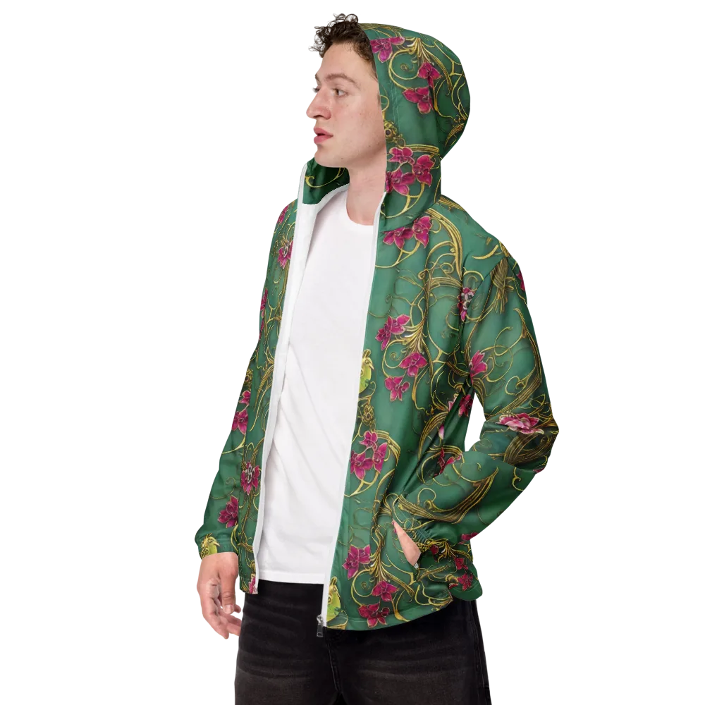 Verdigris Aviary on Men's Windbreaker — Left Front