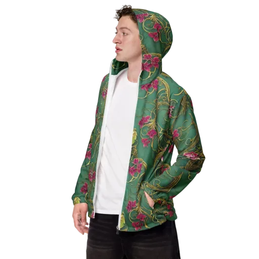 Verdigris Aviary on a Men's Windbreaker
