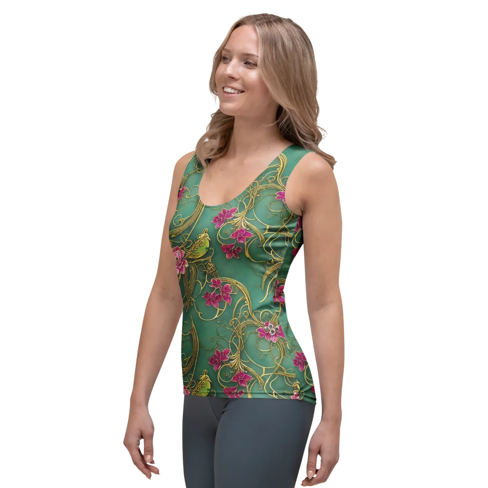 Verdigris Aviary on Women's Tank Top — Left Front