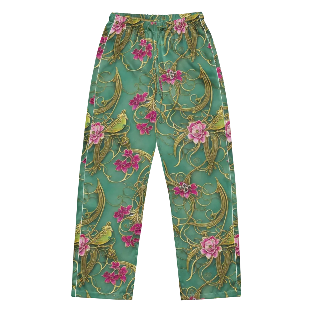 Verdigris Aviary on Women's Pajama Pants — Front