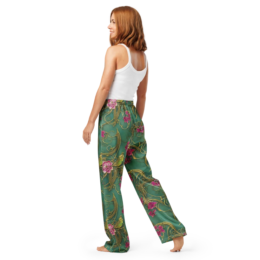 Verdigris Aviary on Women's Pajama Pants — Back
