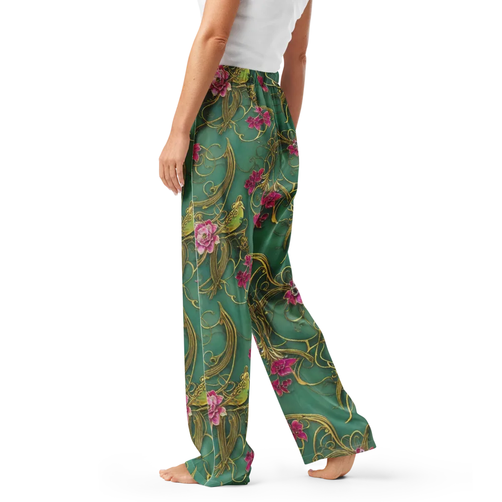 Verdigris Aviary on Women's Pajama Pants — Left
