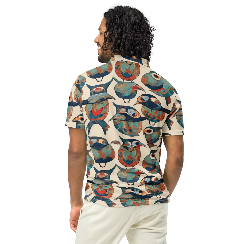 Ornithic Tapestry on Men's Slim Fit Polo Shirt — Back