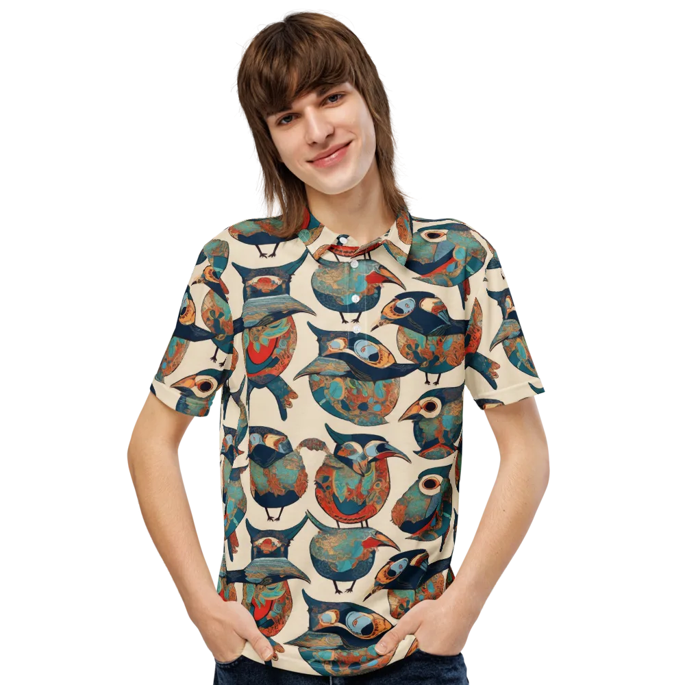 Ornithic Tapestry on Men's Slim Fit Polo Shirt — Front