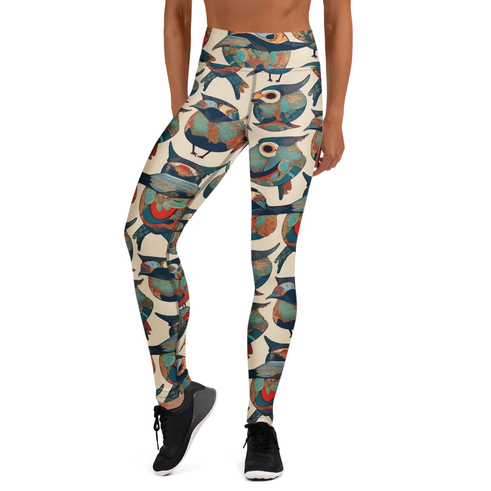 Ornithic Tapestry on Yoga Leggings — Front