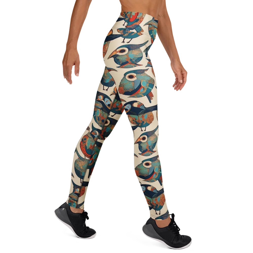 Ornithic Tapestry on Yoga Leggings — Right
