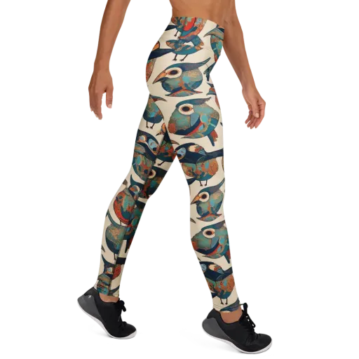 Ornithic Tapestry on a Yoga Leggings