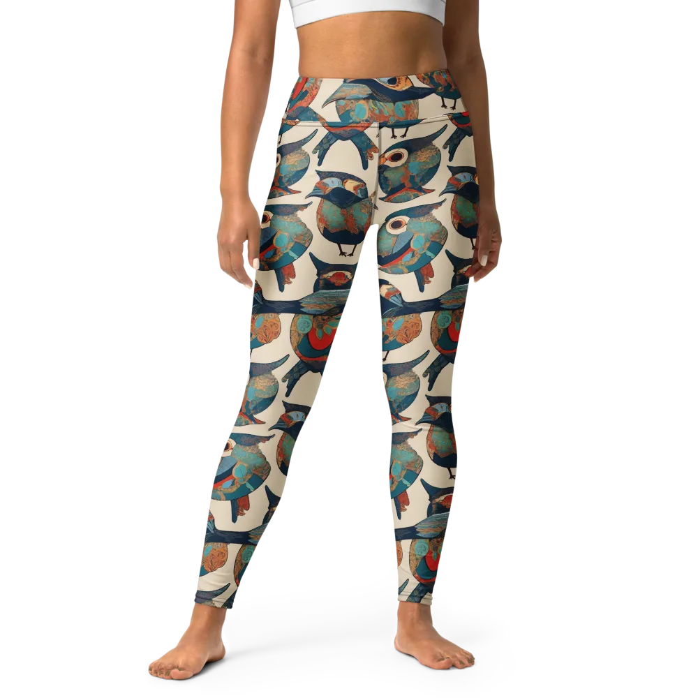 Ornithic Tapestry on Yoga Leggings — Front