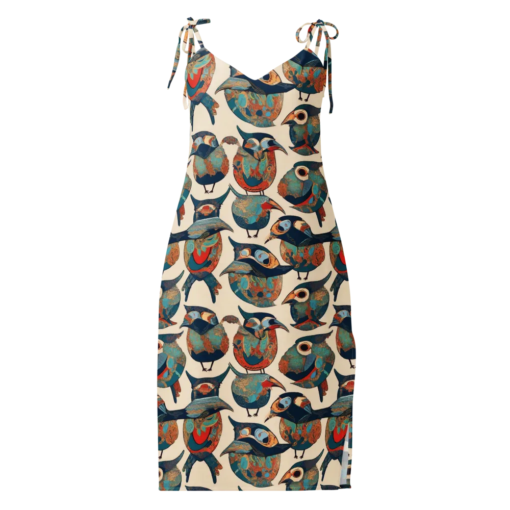 Ornithic Tapestry on Slip Dress — Front