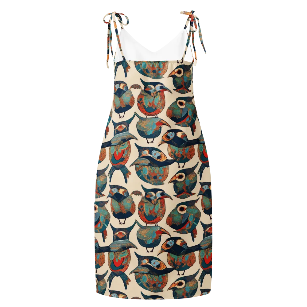 Ornithic Tapestry on Slip Dress — Back