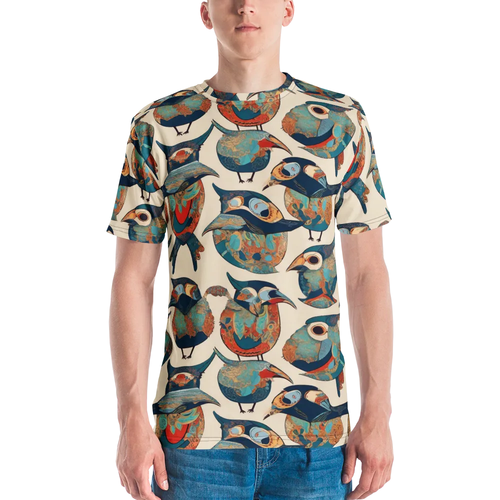 Ornithic Tapestry on Men's Crew Neck T-Shirt — Front