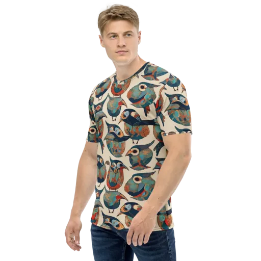 Ornithic Tapestry on a Men's Crew Neck T-Shirt