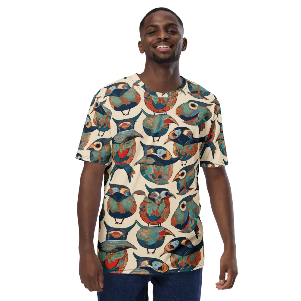Ornithic Tapestry on Men's Crew Neck T-Shirt — Front