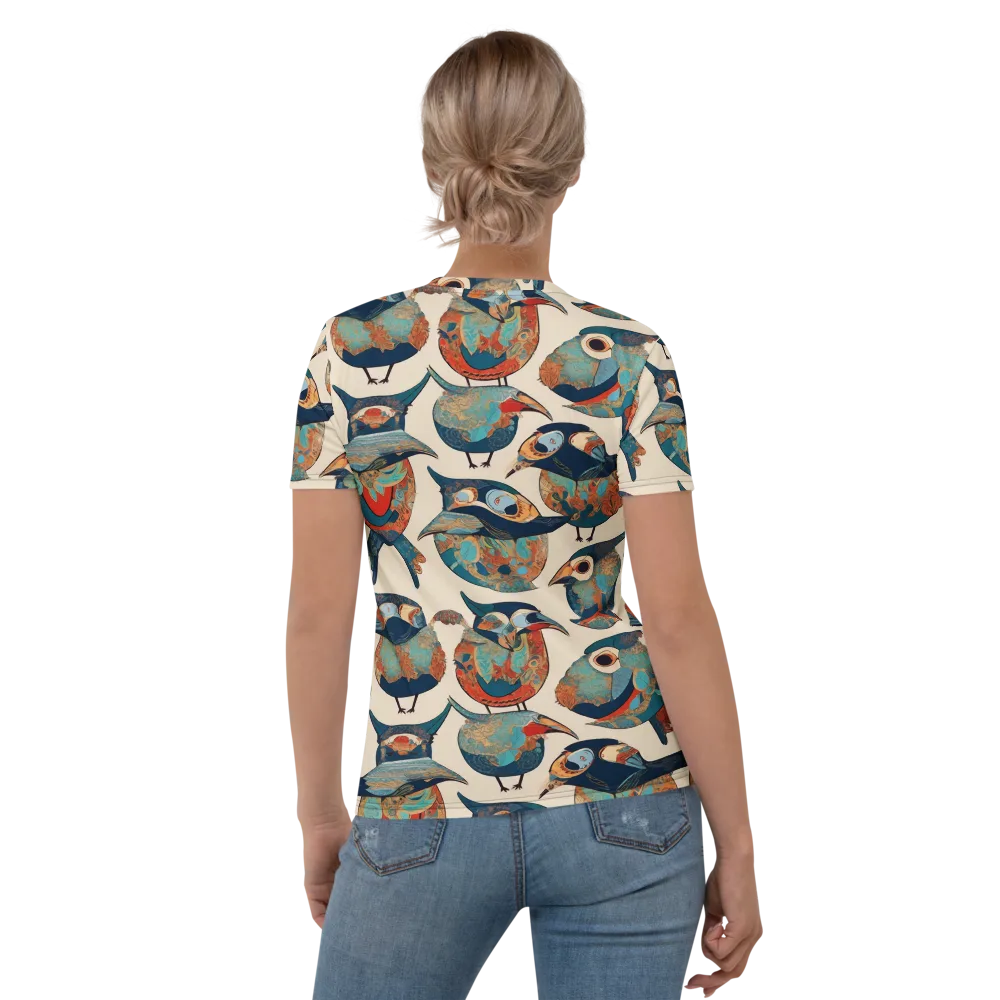 Ornithic Tapestry on Women's Crew Neck T-Shirt — Back