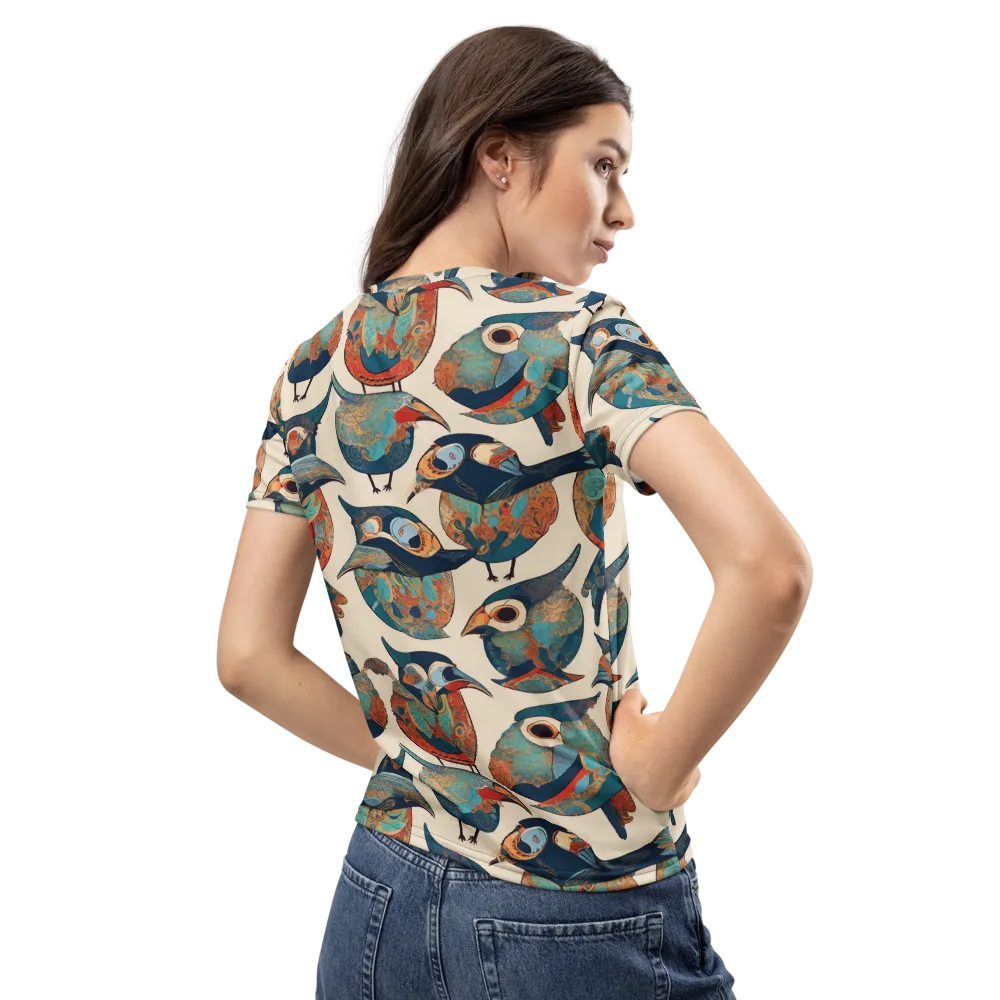 Ornithic Tapestry on Women's Crew Neck T-Shirt — Back