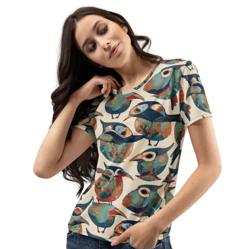 Ornithic Tapestry on a Women's Crew Neck T-Shirt