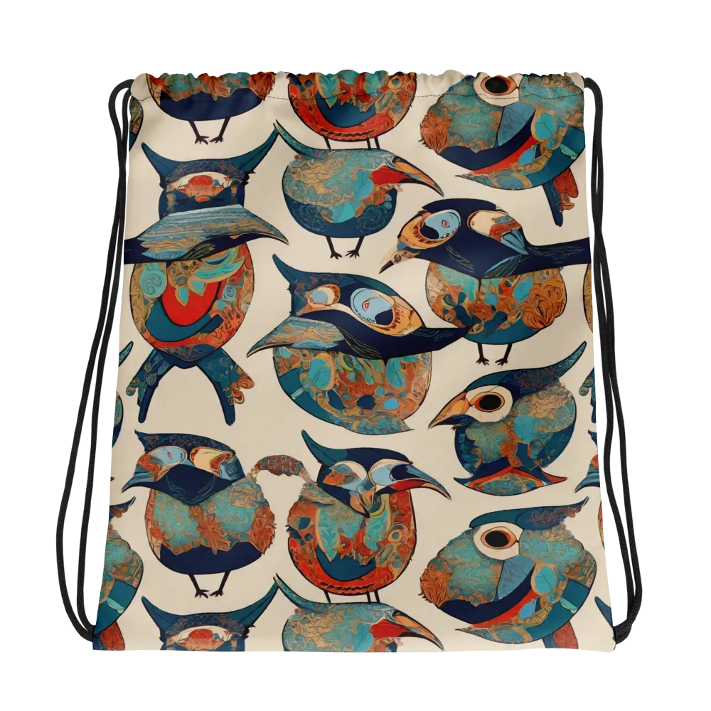Ornithic Tapestry on Drawstring Bag — Photo
