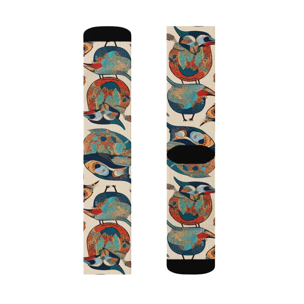 Ornithic Tapestry on Socks — Left Sock