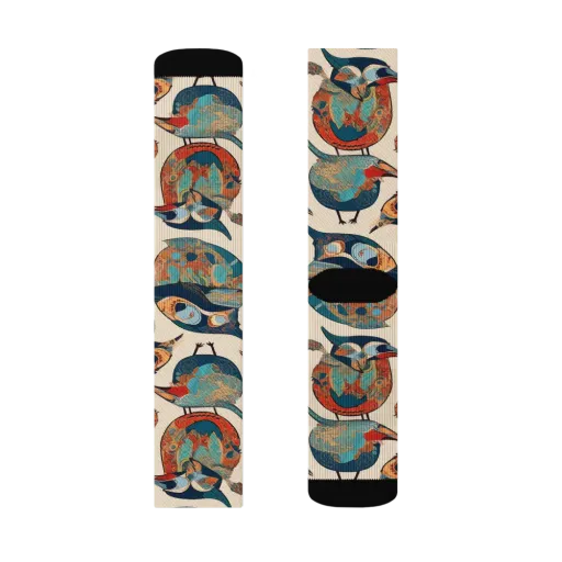 Ornithic Tapestry on a Socks