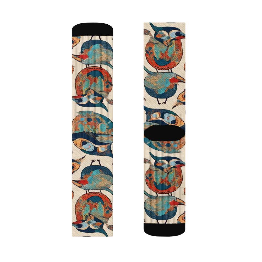Ornithic Tapestry on Socks — Right Sock
