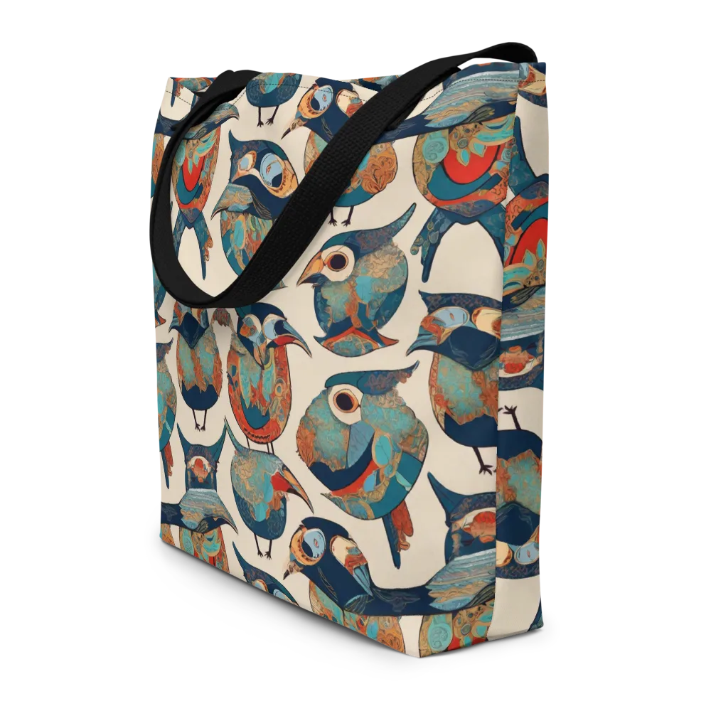 Ornithic Tapestry on Large Tote Bag W/ Pocket — Front