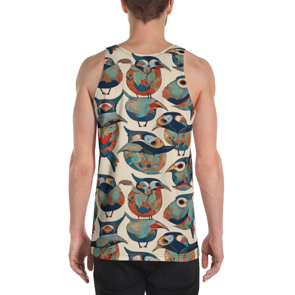Ornithic Tapestry on Men's Tank Top — Back