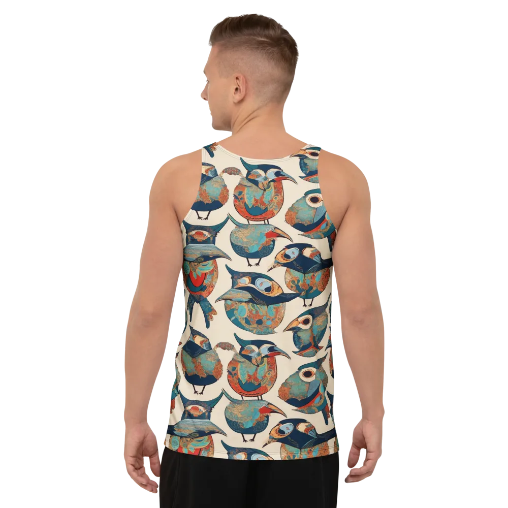 Ornithic Tapestry on Men's Tank Top — Back