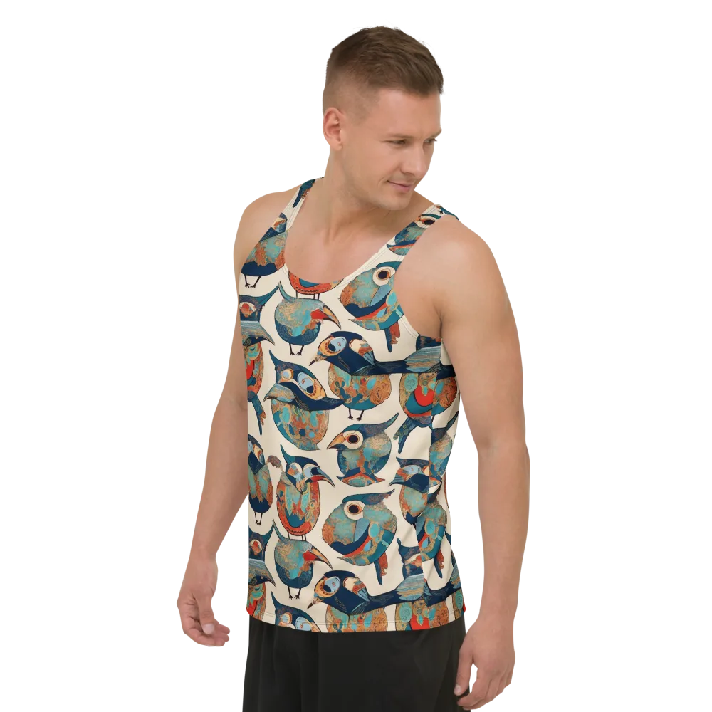 Ornithic Tapestry on Men's Tank Top — Left Front
