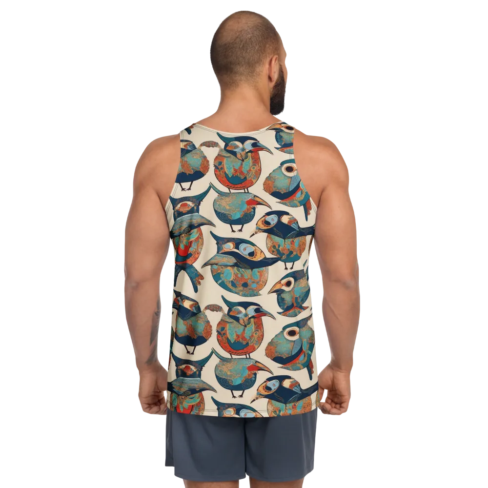 Ornithic Tapestry on Men's Tank Top — Back
