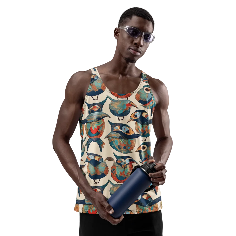Ornithic Tapestry on Men's Tank Top — Front