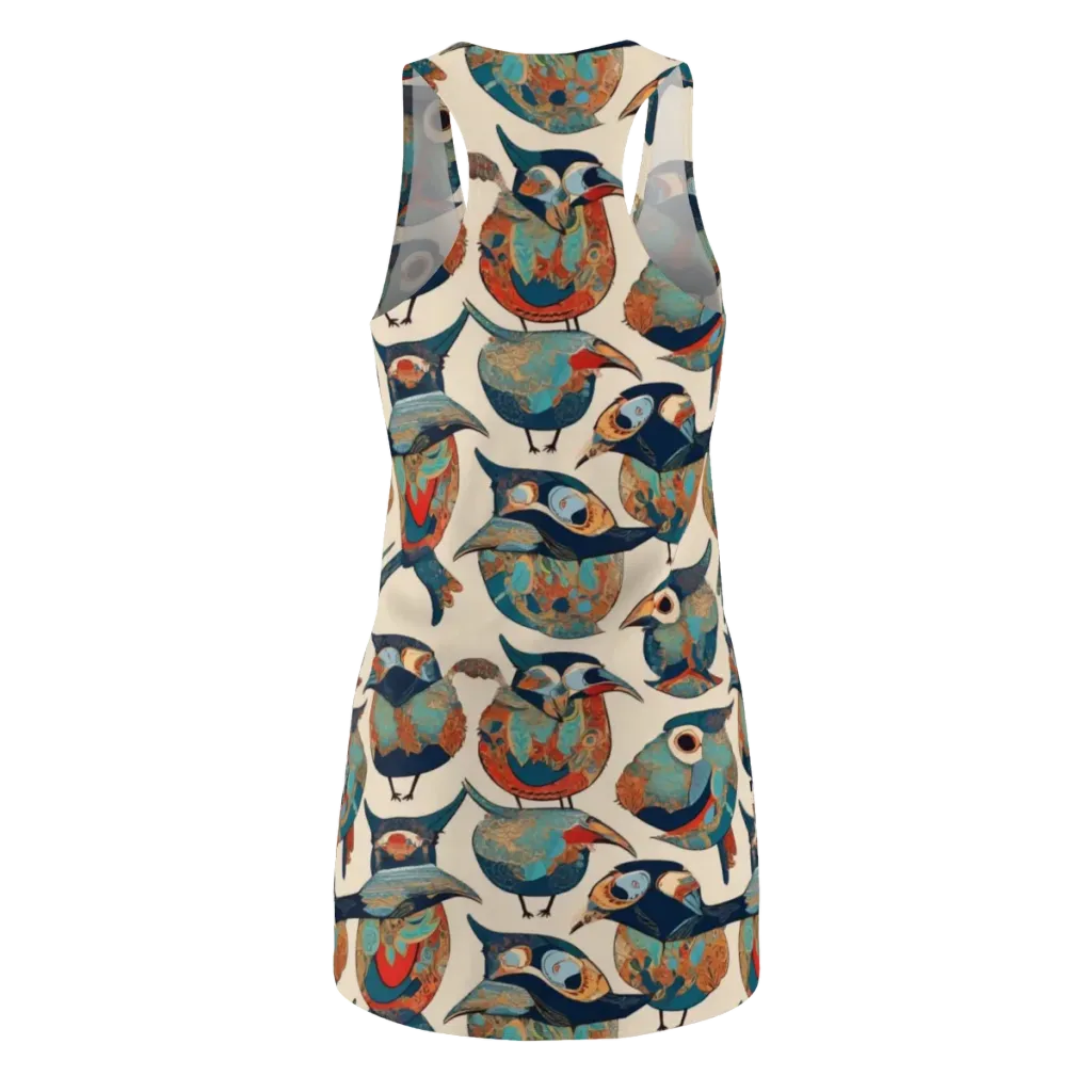 Ornithic Tapestry on Racerback Dress — Back