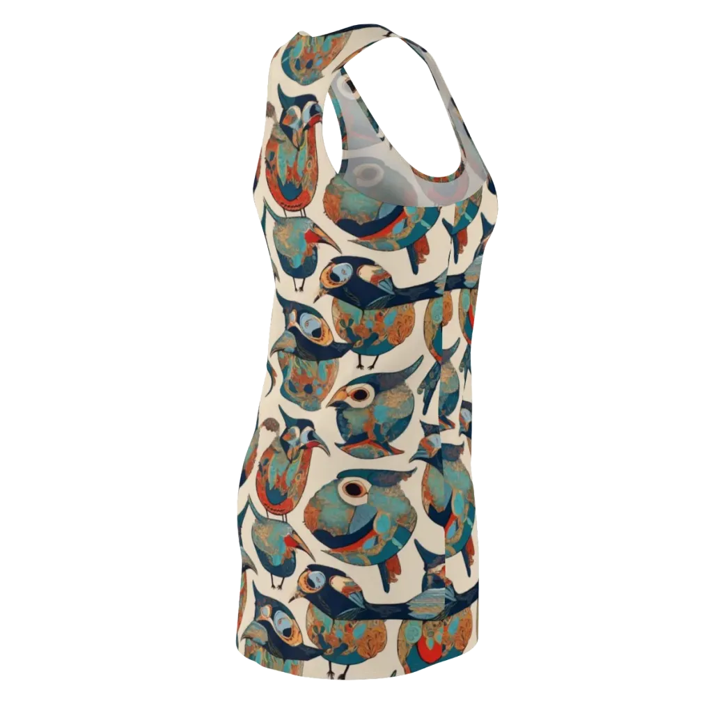 Ornithic Tapestry on Racerback Dress — Back Side