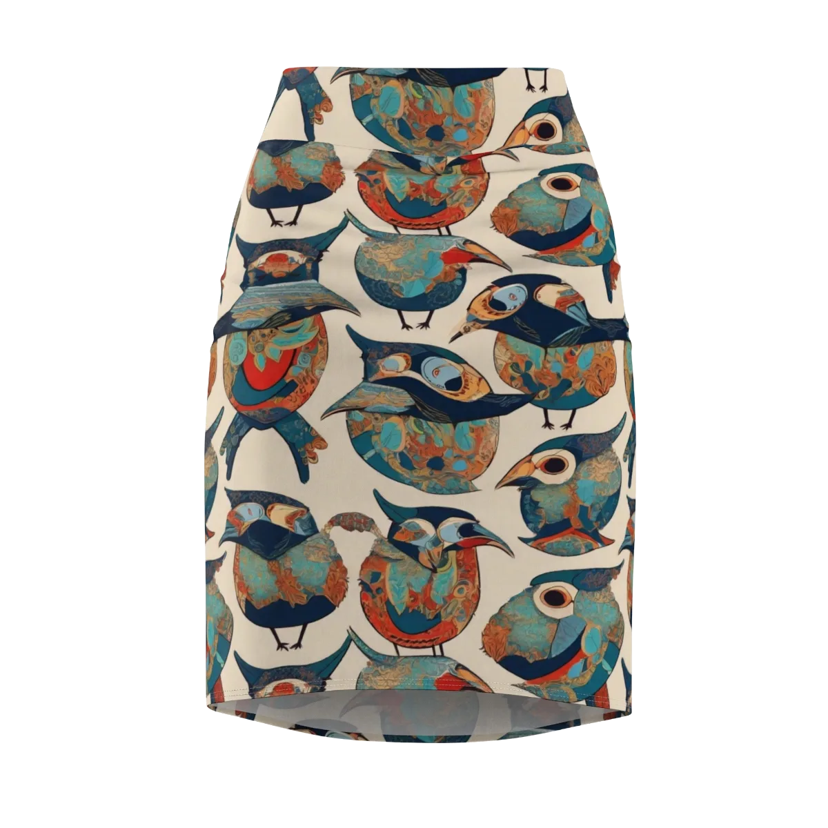 Ornithic Tapestry on Pencil Skirt — Front
