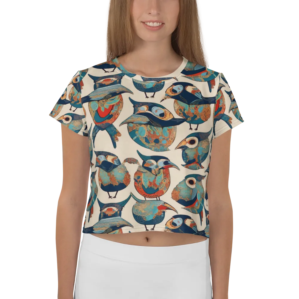 Ornithic Tapestry on Crop Tee — Front