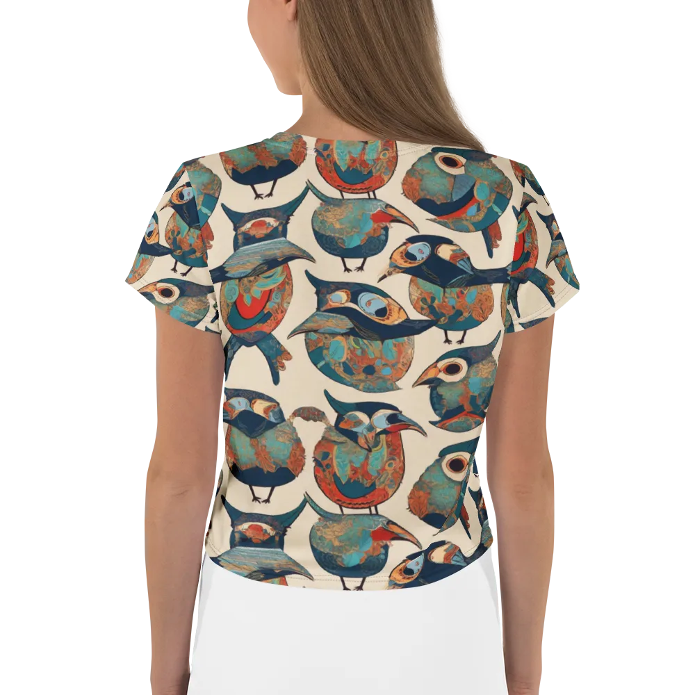 Ornithic Tapestry on Crop Tee — Back