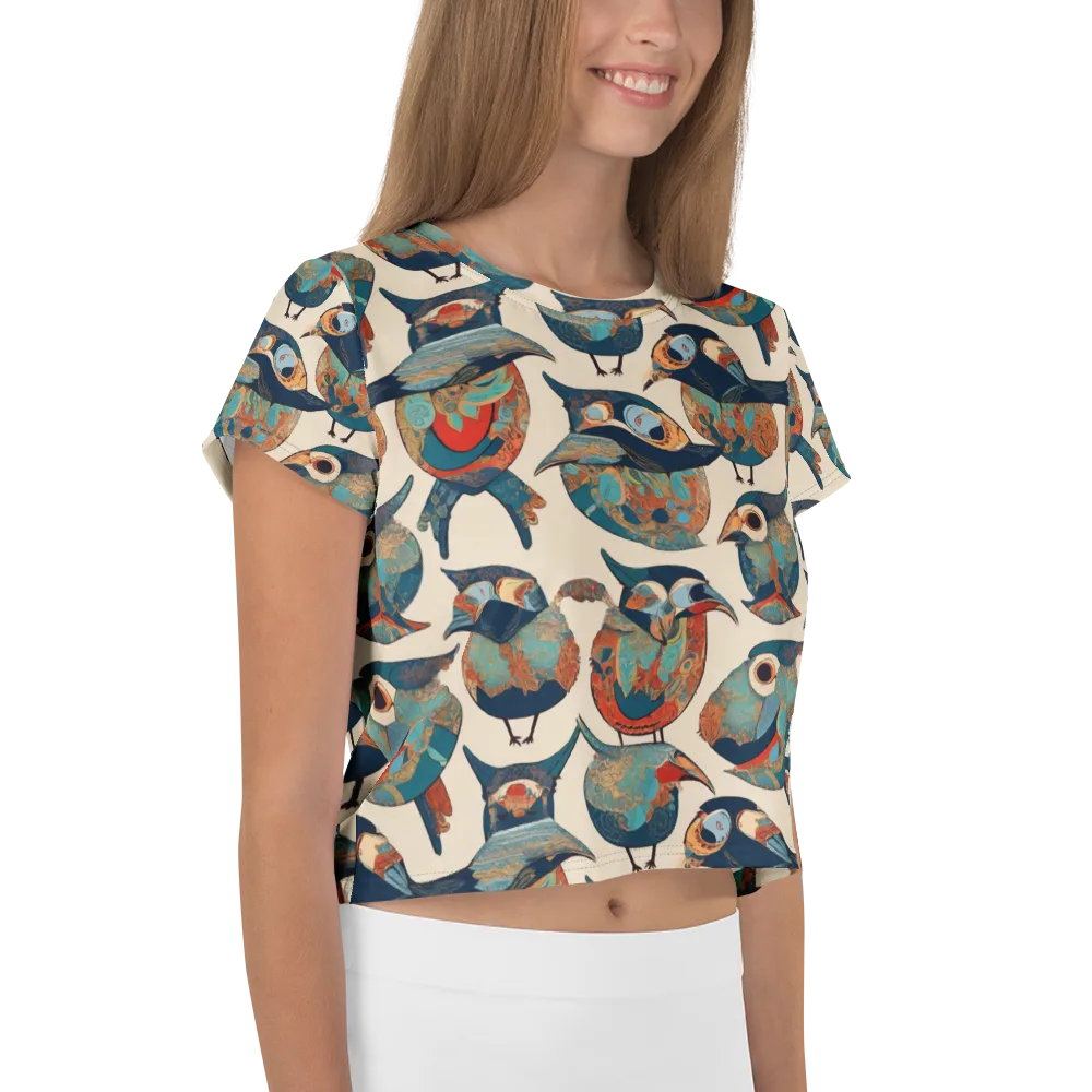 Ornithic Tapestry on Crop Tee — Right