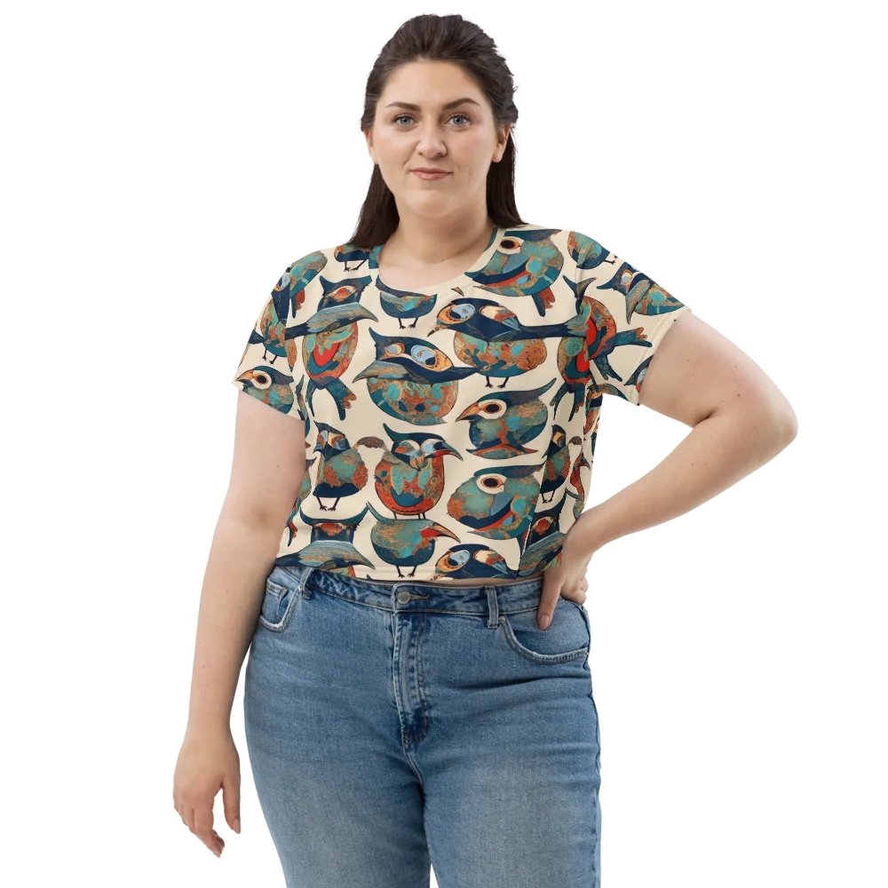 Ornithic Tapestry on Crop Tee — Front