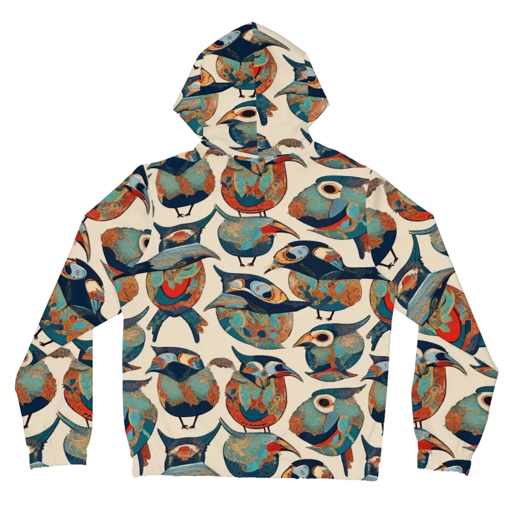 Ornithic Tapestry on Women's Full-Zip Hoodie — Back
