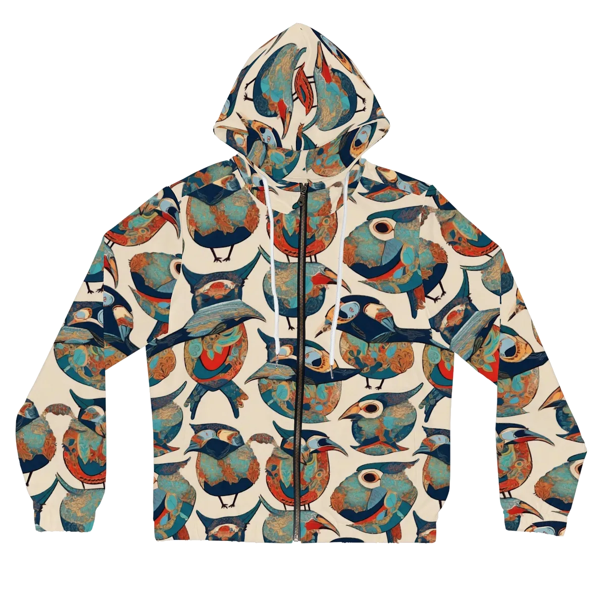 Ornithic Tapestry on Women's Full-Zip Hoodie — Front
