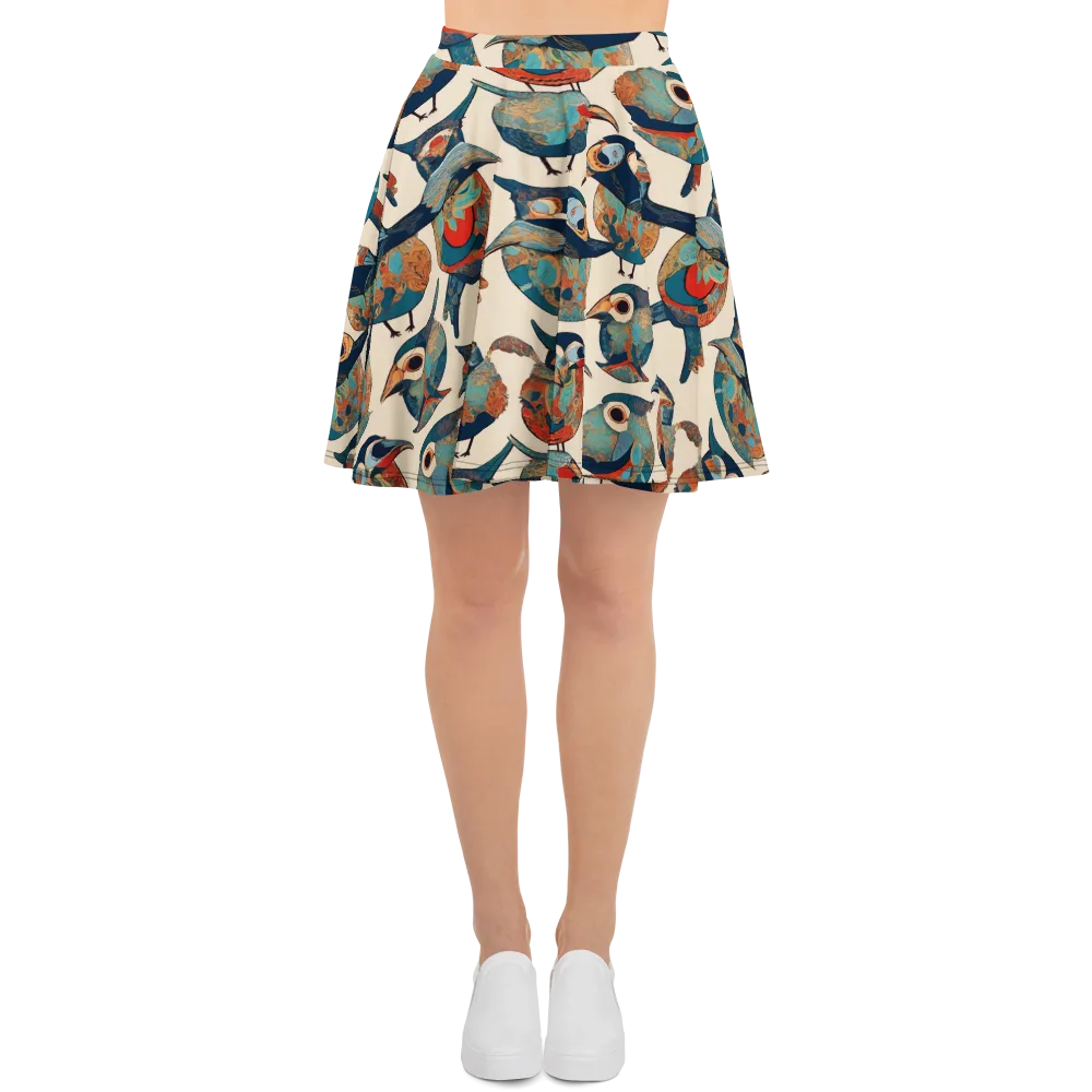 Ornithic Tapestry on Skater Skirt — Front