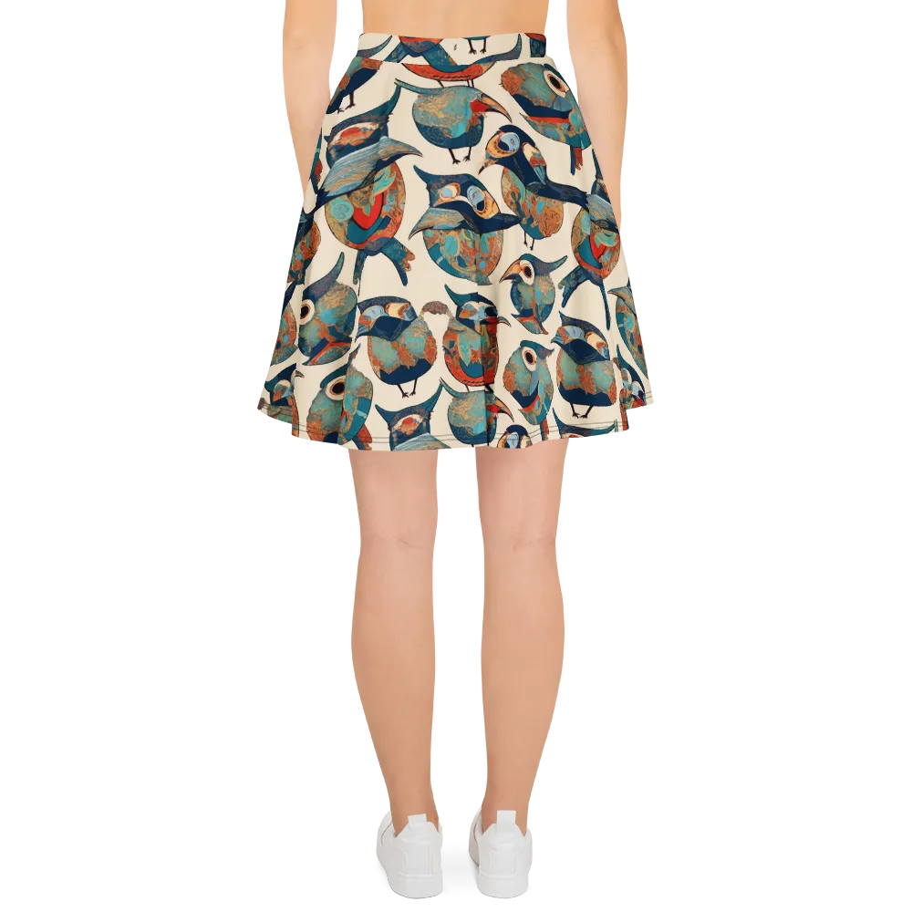 Ornithic Tapestry on Skater Skirt — Back